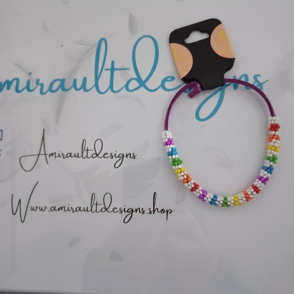 Adjustable rope beaded bracelet